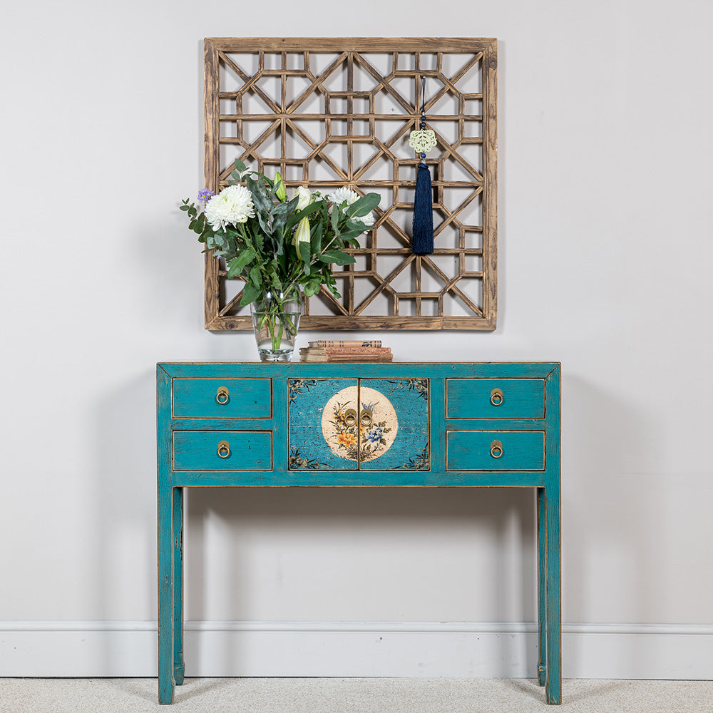 Blue deals console cabinet